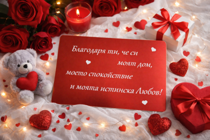 Подарък за мъж, метална картичка с персонален текст за Свети Валентин