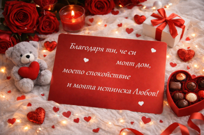 Подарък за мъж, метална картичка с персонален текст за Свети Валентин