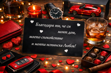 Подарък за Свети Валентин за мъж - Луксозна картичка с послание