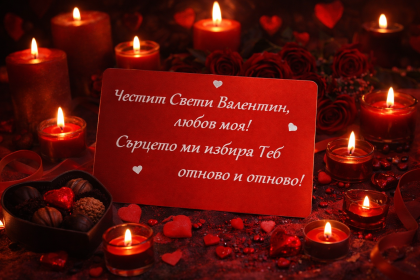 Картичка за подарък с уникално пожелание за вашата половинка!